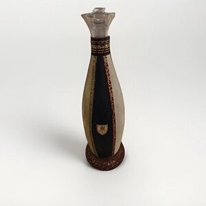 Decorative Glass Bottle with leather and wine stopper (NOLA / French vibes)